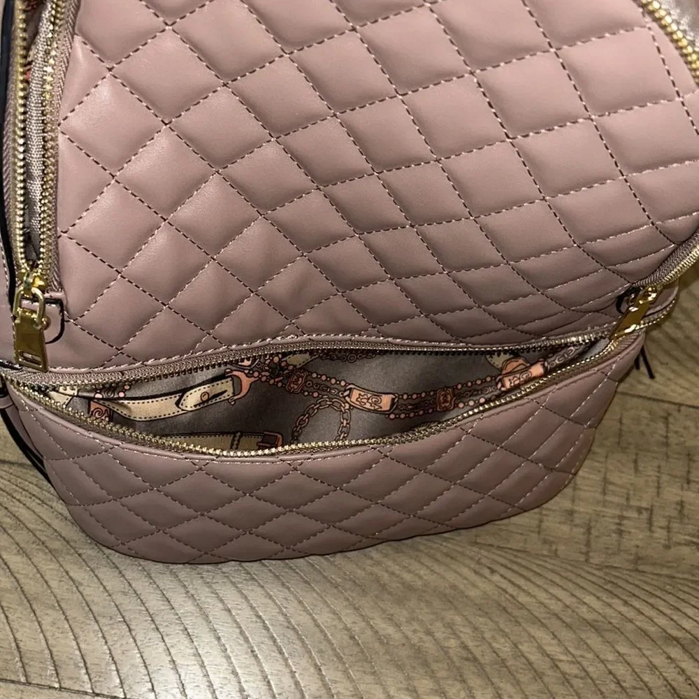 NWT Vegan 🌱 Quilted Backpack 🎒 & Wallet Set Adjustable straps Dusty Rose 🌹